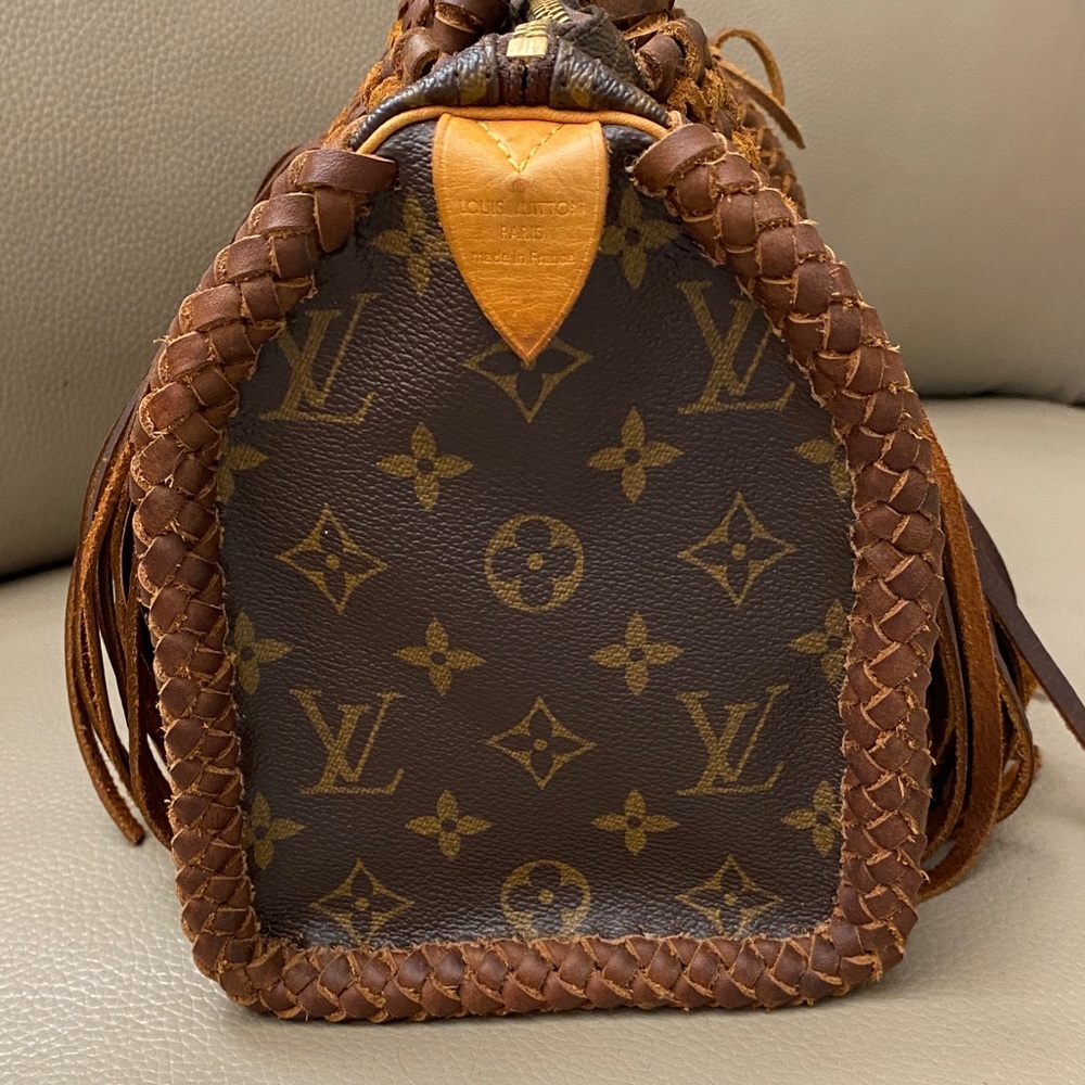 Louis Vuitton Speedy 25 Braided Fringe Satchel Custom Vintage Boho Style - Picture 4 of 16
